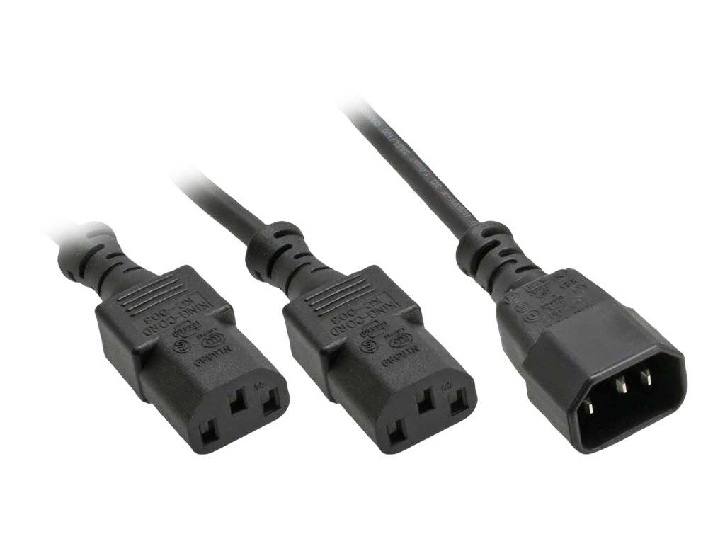 INLINE - Netz-Y-Kabel - Kaltgeräte - 1x IEC-C14 auf 2x IEC-C13 - 5m