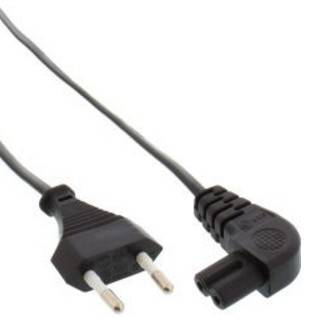INLINE - Netzkabel - Netzstecker auf Euro 8 C7 Stecker - gewinkelt - 1,0m
