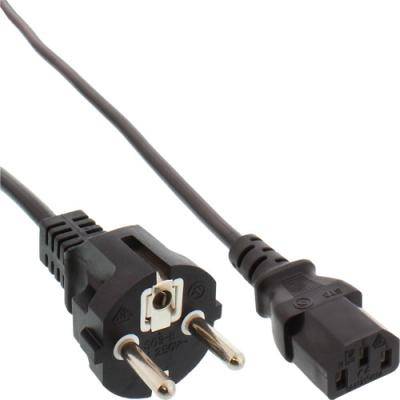 INLINE - Netzkabel - Schutzkontakt gerade auf Kaltgerätestecker C13 - 3m - schwarz