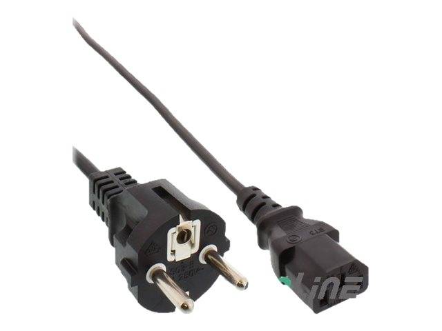 INLINE - Netzkabel - Schutzkontakt gerade auf Kaltgerätestecker C13 - 3m - schwarz