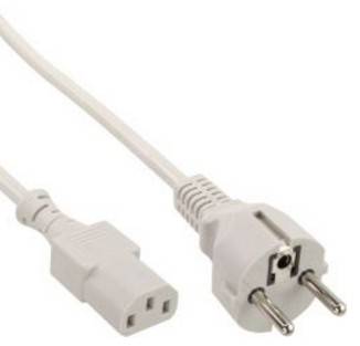 INLINE - Netzkabel - Schutzkontakt gerade auf Kaltgerätestecker C13 - 1,0m - grau