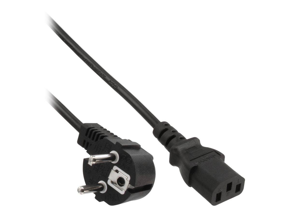 INLINE - Netzkabel - Schutzkontakt gewinkelt auf Kaltgerätestecker C13 - 1,0m