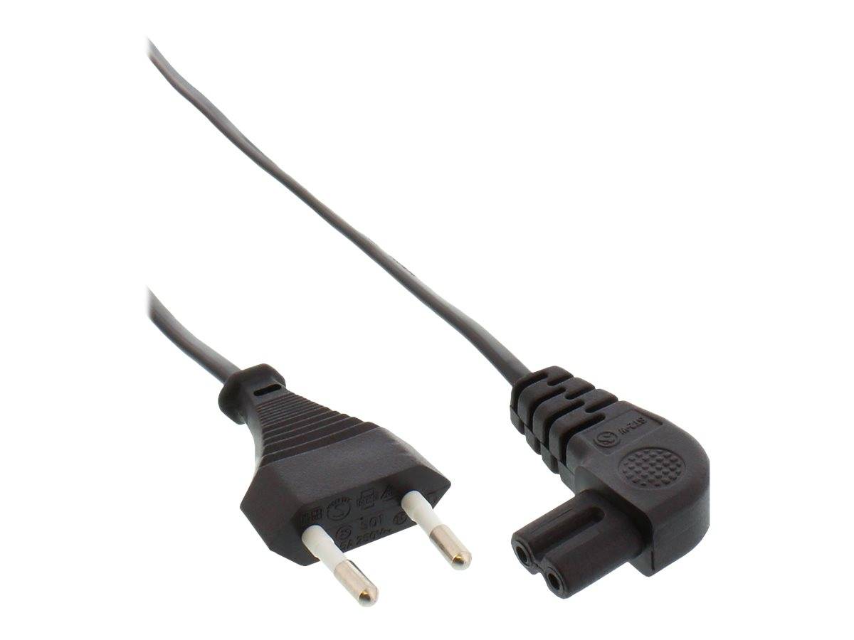 INLINE - Netzkabel - Netzstecker auf Euro 8 C7 Stecker - gewinkelt - 0,3m