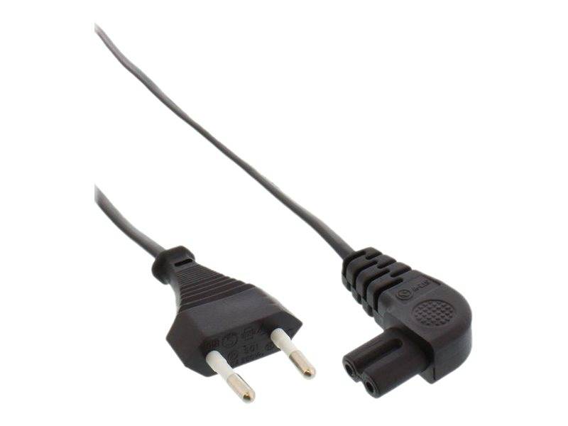 INLINE - Netzkabel - Netzstecker auf Euro 8 C7 Stecker - gewinkelt - 0,3m
