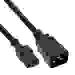 INTOS ELECTRONIC InLine Netzadapterkabel (C20 Kupplung auf C13 Stecker | max. 10A | Länge 1,00m) - in schwarz