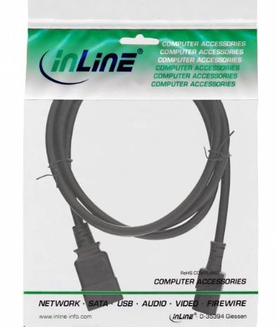INLINE - Netz Adapterkabel - IEC-60320 C20 auf C13 - 3x1,5mm² - max 10A - 1m