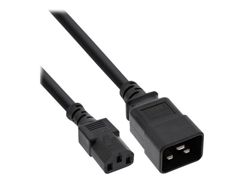 INLINE - Netz Adapterkabel - IEC-60320 C20 auf C13 - 3x1,5mm² - max 10A - 1m