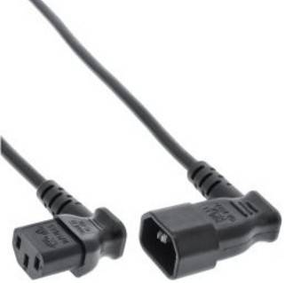 INLINE - Netzkabel Kaltgeräteverlängerung - C13 auf C14 - 90° abgewinkelt - 3,0m