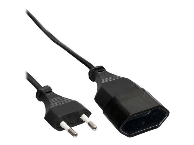 INLINE - Euro-Verlängerung - Eurostecker an Eurokupplung - schwarz - 5m