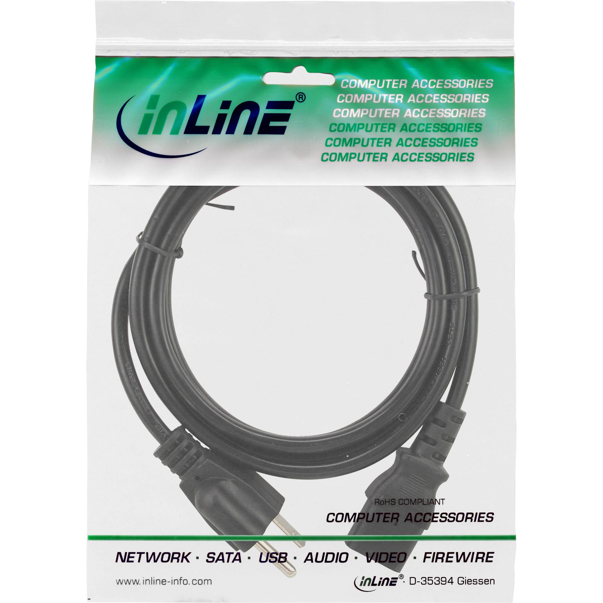 INLINE - Netzkabel - Netzstecker Japan auf Kaltgerätestecker C13 - 1,8m