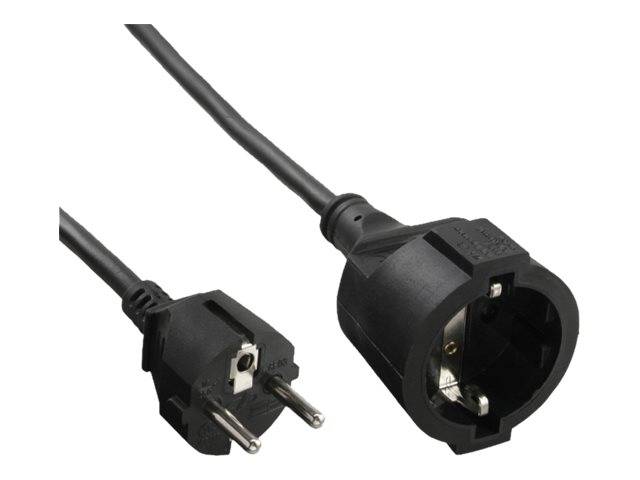 INLINE - Schutzkontakt-Verlängerung ST / BU - schwarz - 10m