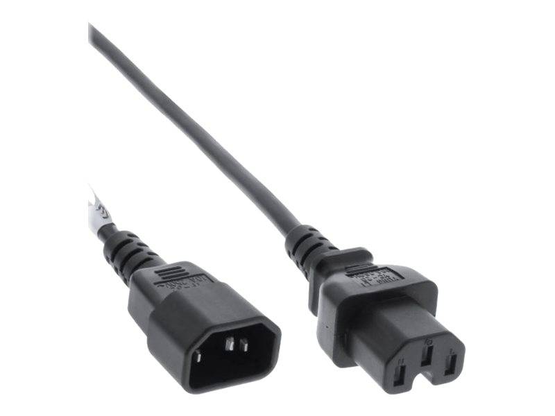 INLINE - Netzkabelverl. - Warmgerätest. gerade C15 auf BU gerade C14 - schwarz,1,8m
