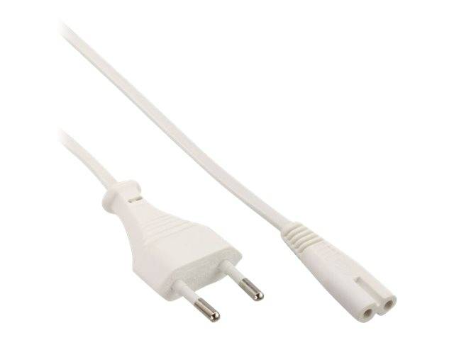 INLINE - Netzkabel - Netzstecker auf Euro 8 C7 Stecker - weiß - 3,0m