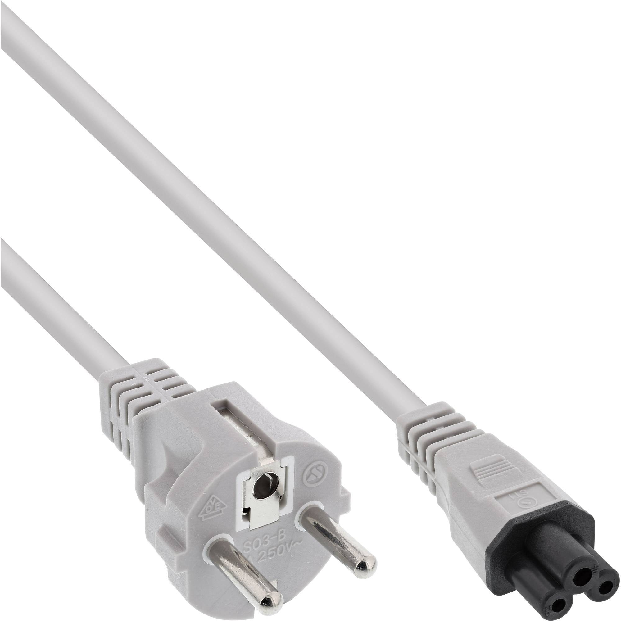 INLINE - Netzkabel für Notebook - 3pol Kupplung - grau - 1,8m