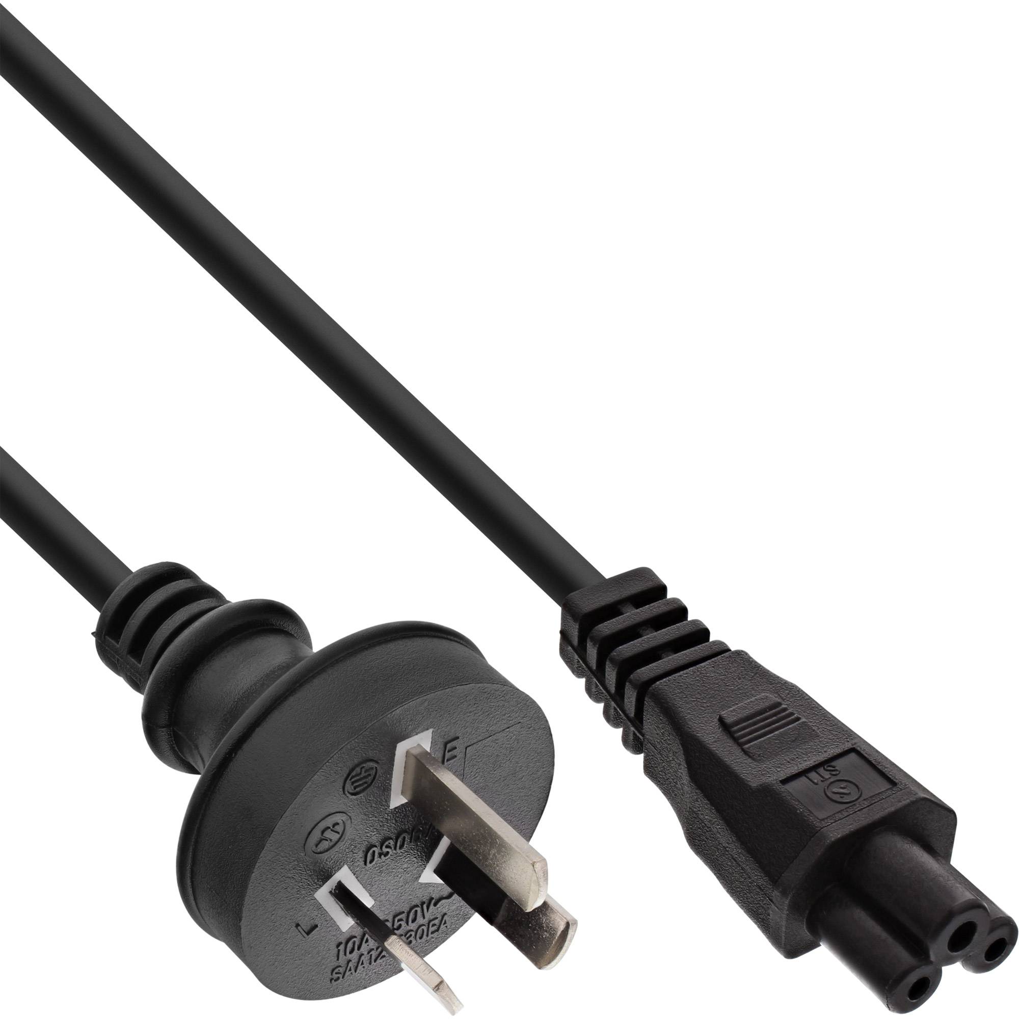 InLine Netzkabel für Notebook - Australien - 3pol Kupplung - 2m - 2 m - Schwarz