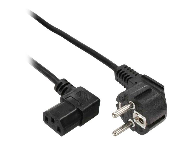InLine - Stromkabel - CEE 7/7 (S) gewinkelt bis IEC 60320 C13 rechtwinklig