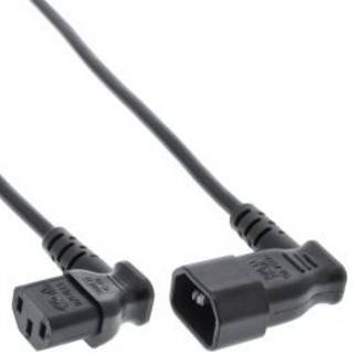 INLINE - Netzkabel Kaltgeräteverlängerung - C13 auf C14 - 90° abgewinkelt - 5,0m