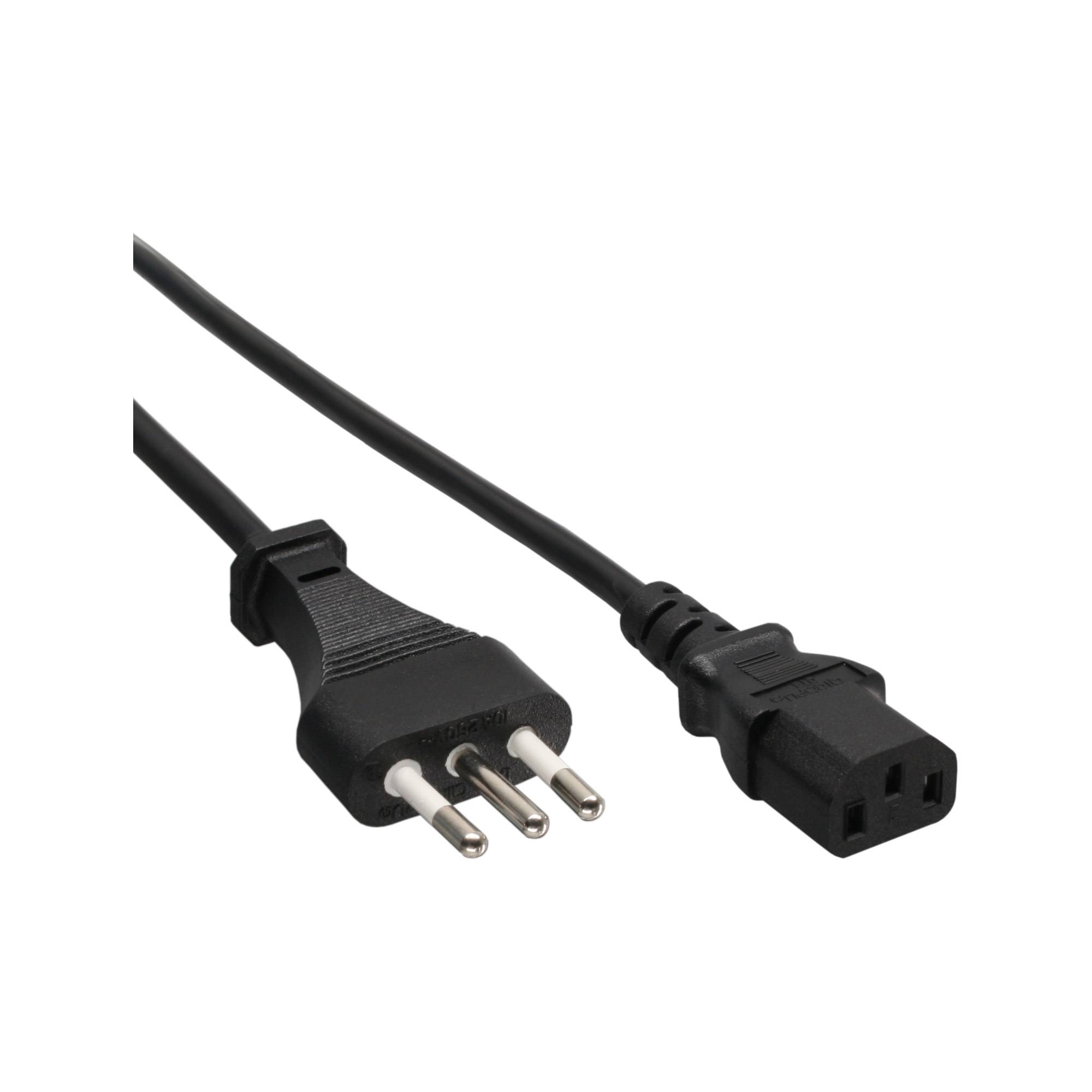 INLINE - Netzkabel - Netzstecker Italien auf Kaltgerätestecker C13 - 1,8m