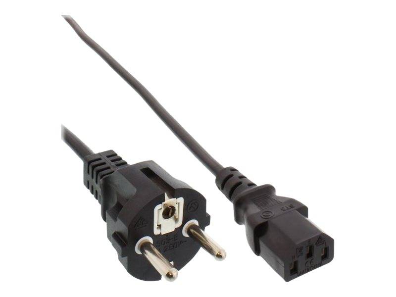 INLINE - Netzkabel - Schutzkontakt gerade auf Kaltgerätestecker C13 - 0,5m - schwarz