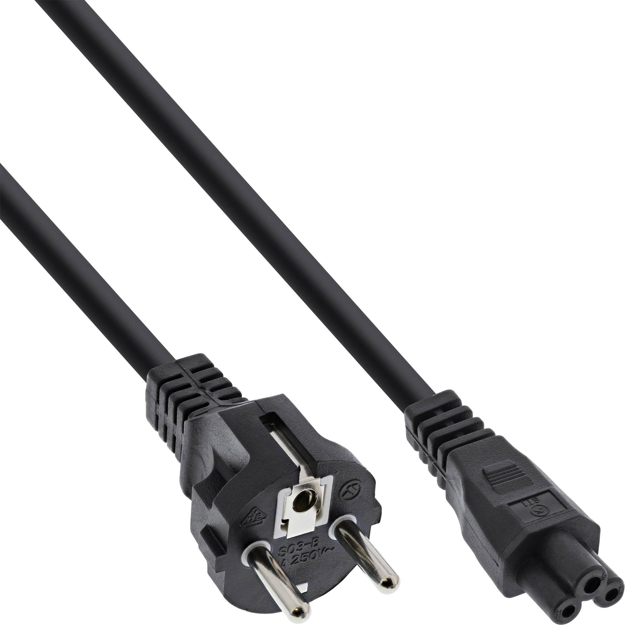 INLINE - Netzkabel für Notebook - 3pol Kupplung - schwarz - 0,5m