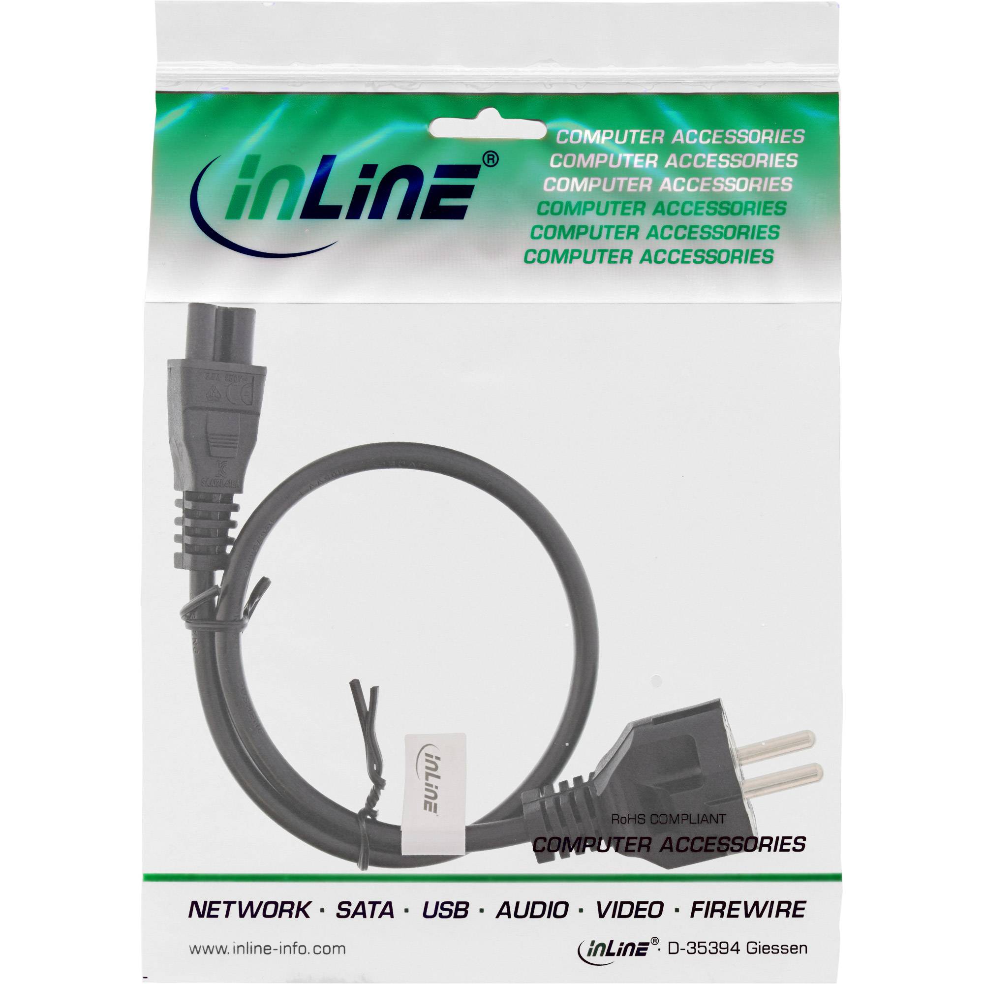 INLINE - Netzkabel für Notebook - 3pol Kupplung - schwarz - 0,5m