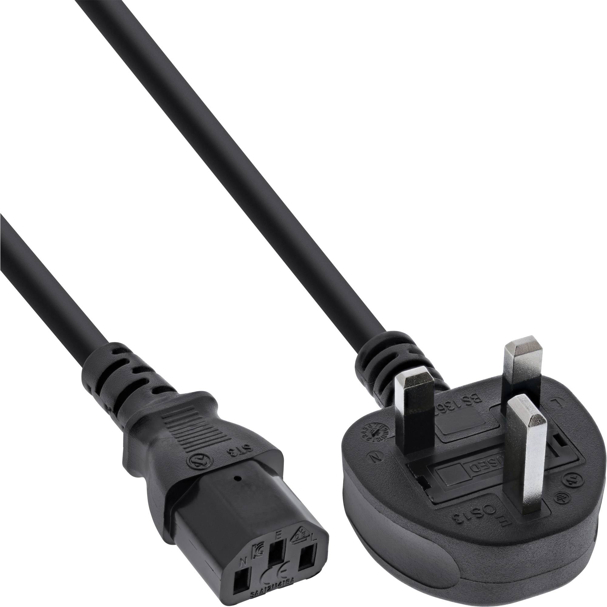 INLINE - Netzkabel - Netzstecker England auf Kaltgerätestecker C13 - 3m