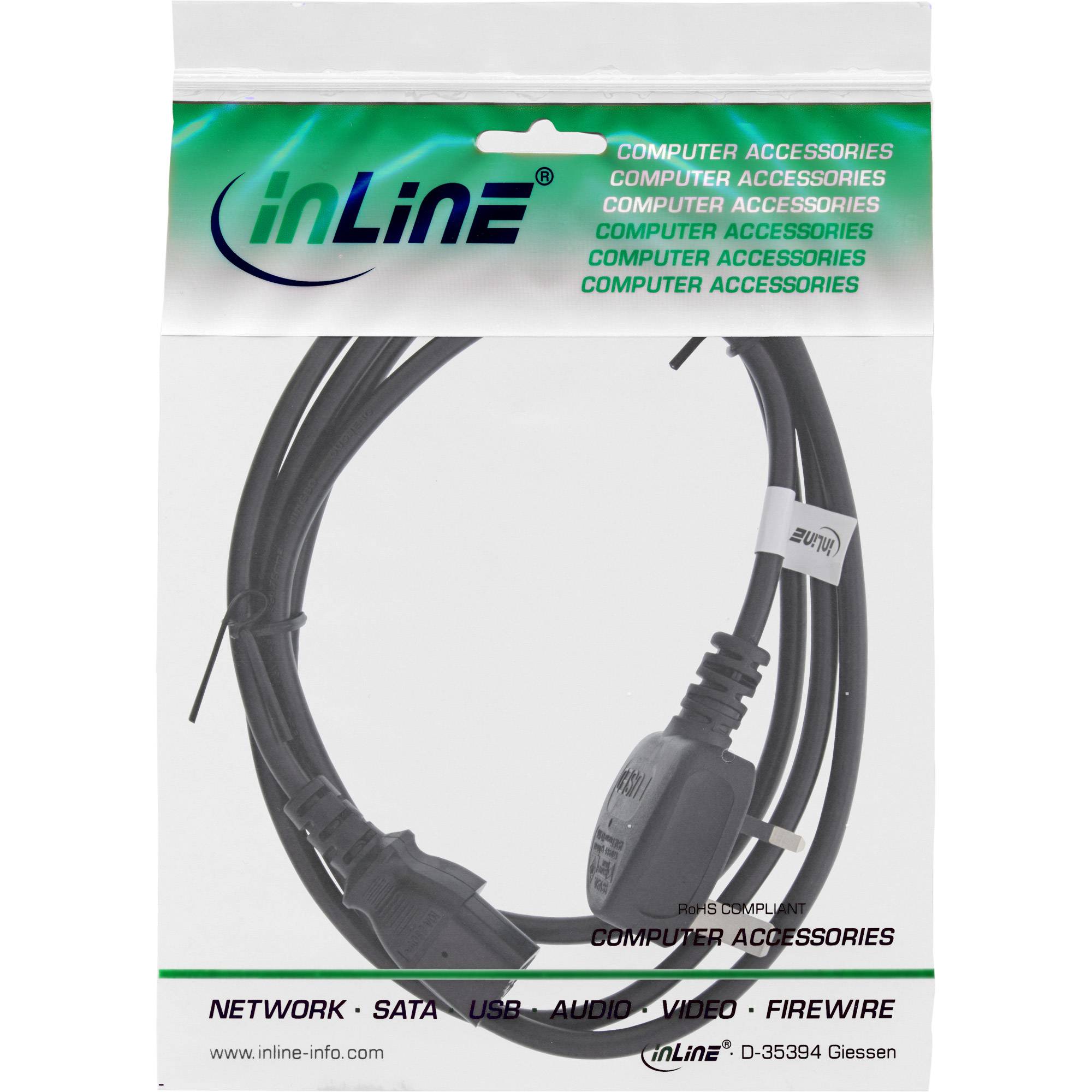 INLINE - Netzkabel - Netzstecker England auf Kaltgerätestecker C13 - 2m