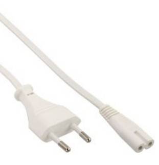 INLINE - Netzkabel - Netzstecker auf Euro 8 C7 Stecker - weiß - 2,0m