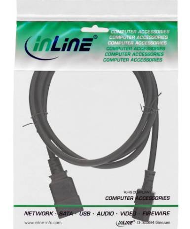 INLINE - Netz Adapterkabel - IEC-60320 C20 auf C13 - max.10A - 3m