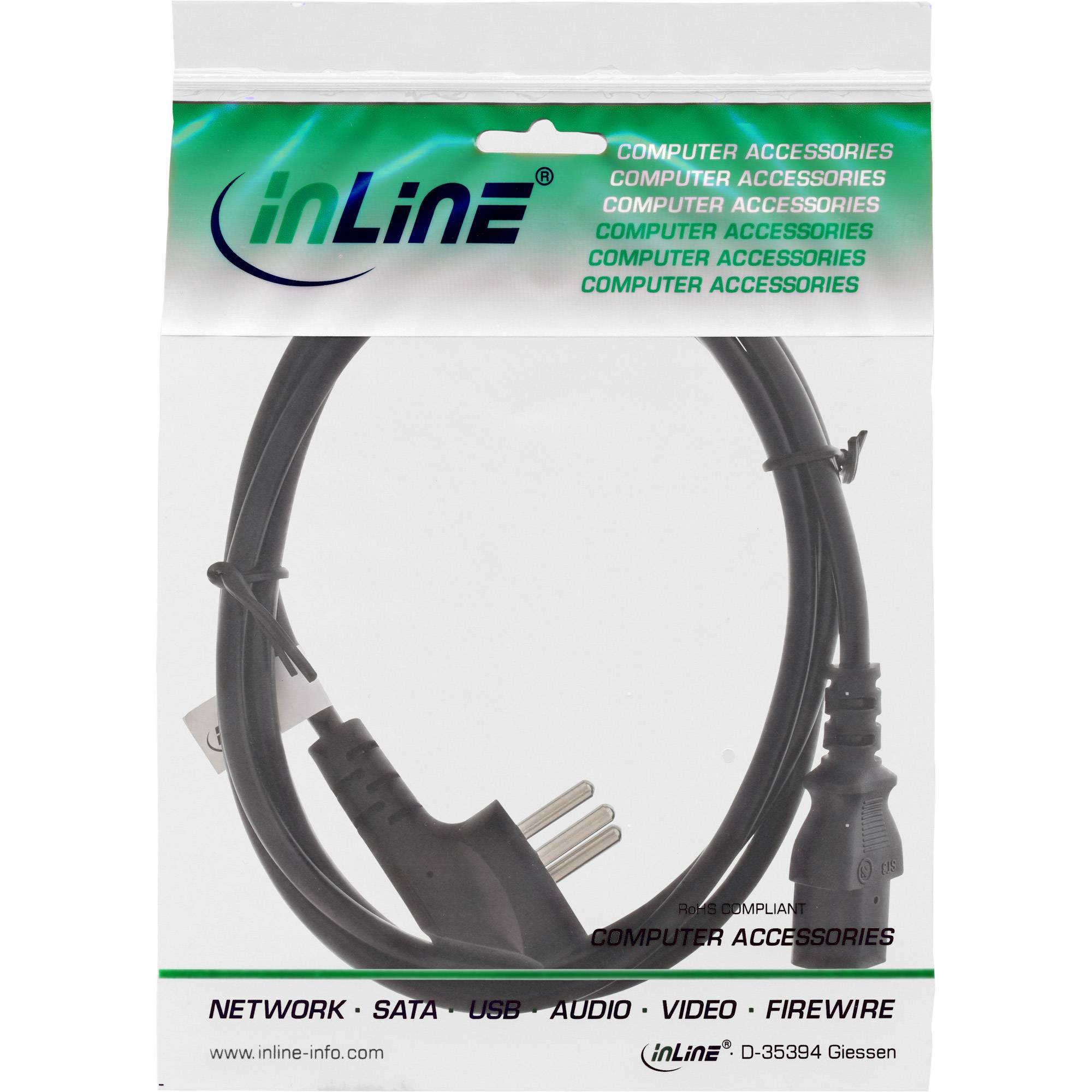 INLINE - Netzkabel - Netzstecker Israel auf Kaltgerätestecker C13 - 1,8m