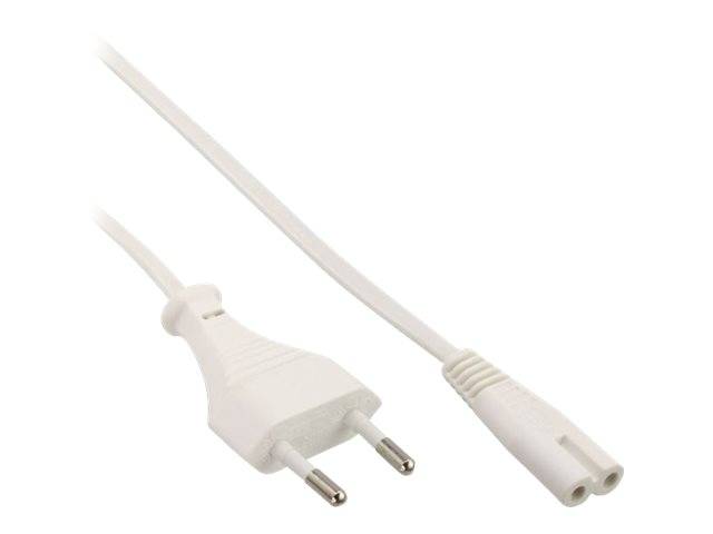 INLINE - Netzkabel - Netzstecker auf Euro 8 C7 Stecker - weiß - 1,0m