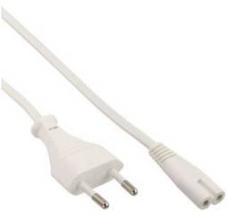 INLINE - Netzkabel - Netzstecker auf Euro 8 C7 Stecker - weiß - 1,0m