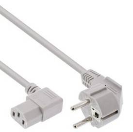 INLINE - Netzkabel - Schutzkontakt gew. auf Kaltgerätest. C13 rechts gew. gr. 0,5m