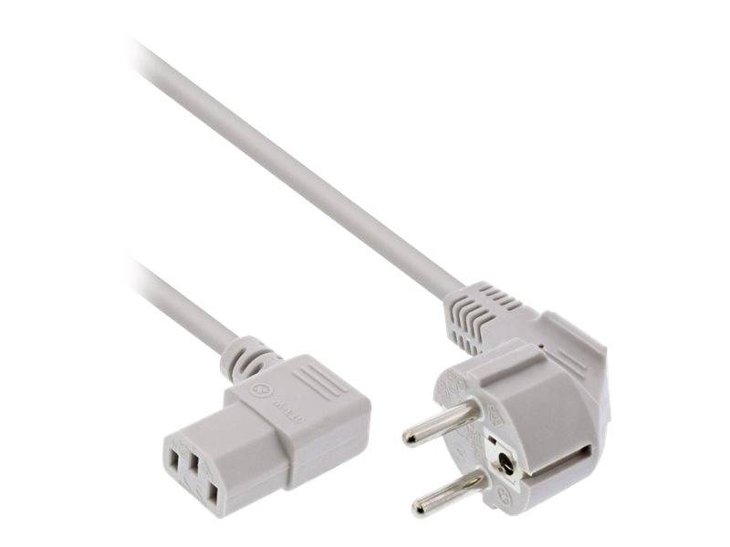 INLINE - Netzkabel - Schutzkontakt gew. auf Kaltgerätest. C13 rechts gew. gr. 0,5m