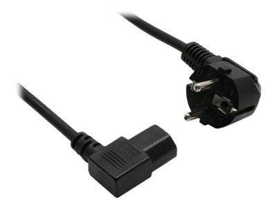 INLINE - Netzkabel - Schutzk. gew. / Kaltgerätest. C13 links abgew. - schwarz - 1,8m