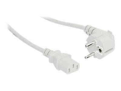 INLINE - Netzkabel - Schutzkontakt gewinkelt auf Kaltgerätestecker C13 - weiß - 5m