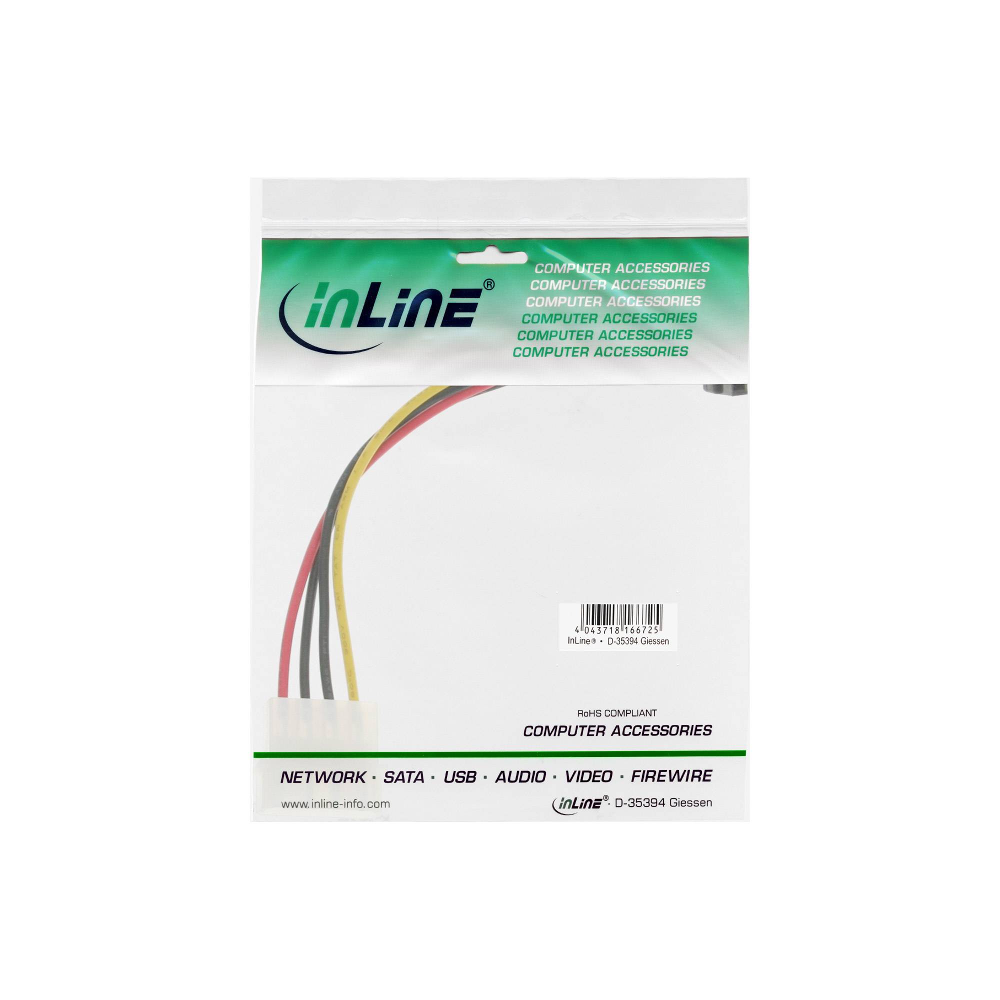 INLINE - SATA Stromadap.-Kab - 1x 13,34cm (5,25"") BU/15pol SATA ST - nach o. abgew.