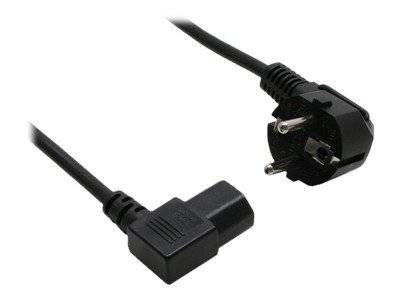 INLINE - Netzkabel - Schutzk. gew. / Kaltgerätest. C13 links abgew. - schwarz - 0,5m