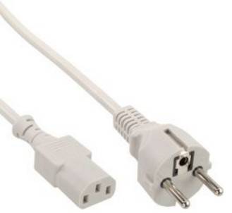 INLINE - Netzkabel - Schutzkontakt gerade auf Kaltgerätestecker C13 - 0,5m - grau