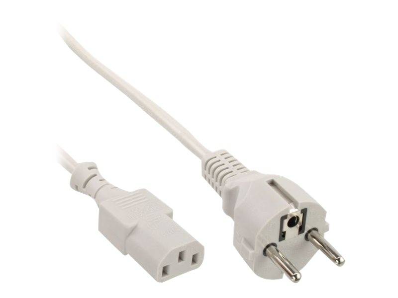 INLINE - Netzkabel - Schutzkontakt gerade auf Kaltgerätestecker C13 - 1,8m - grau
