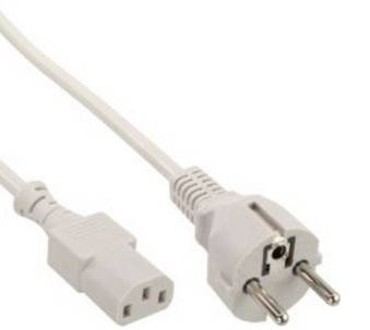 INLINE - Netzkabel - Schutzkontakt gerade auf Kaltgerätestecker C13 - 1,8m - grau