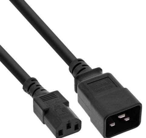 INLINE - Netz Adapterkabel - IEC-60320 C20 auf C13 - max.10A - 2m