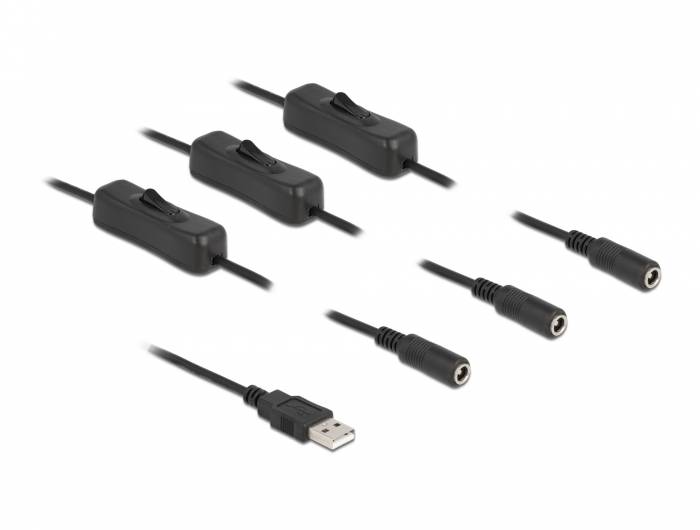Delock - Stromkabel - USB (M) bis Gleichstromstecker 5,5 x 2,1 mm (W)