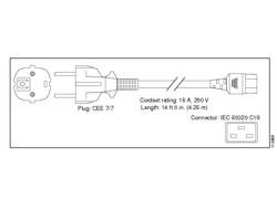 Cisco - Stromkabel - IEC 60320 C19 bis CEE 7/7 (M)