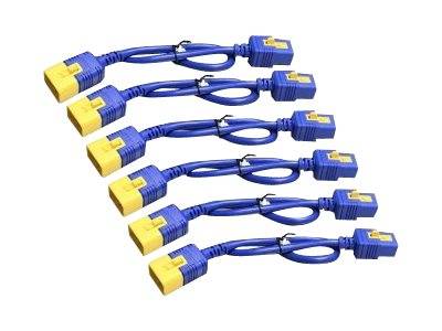 Schneider Electric Color Coded Locking Power Cords - Stromkabel - IEC 60320 C20 bis IEC 60320 C19 - 61 cm - Blau (Packung mit 6)