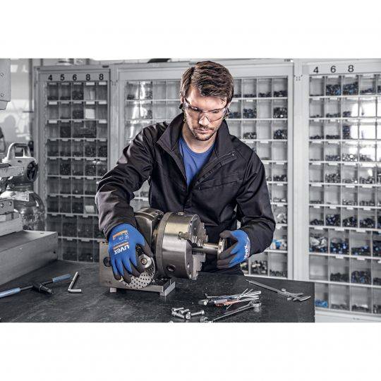 Uvex 60027, Werkstatthandschuhe, Anthrazit, Blau, Elastan, Polyamid, Erwachsener, Erwachsener, Unisex
