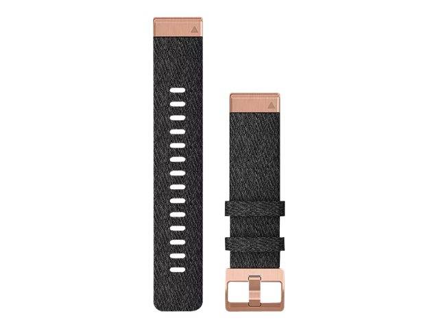Garmin QuickFit - Uhrarmband für Smartwatch - Heathered Black, Teile in Rotgold