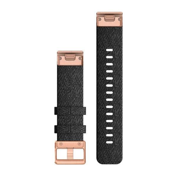 Garmin QuickFit - Uhrarmband für Smartwatch - Heathered Black, Teile in Rotgold