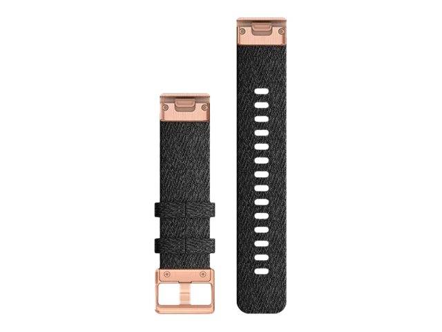 Garmin QuickFit - Uhrarmband für Smartwatch - Heathered Black, Teile in Rotgold