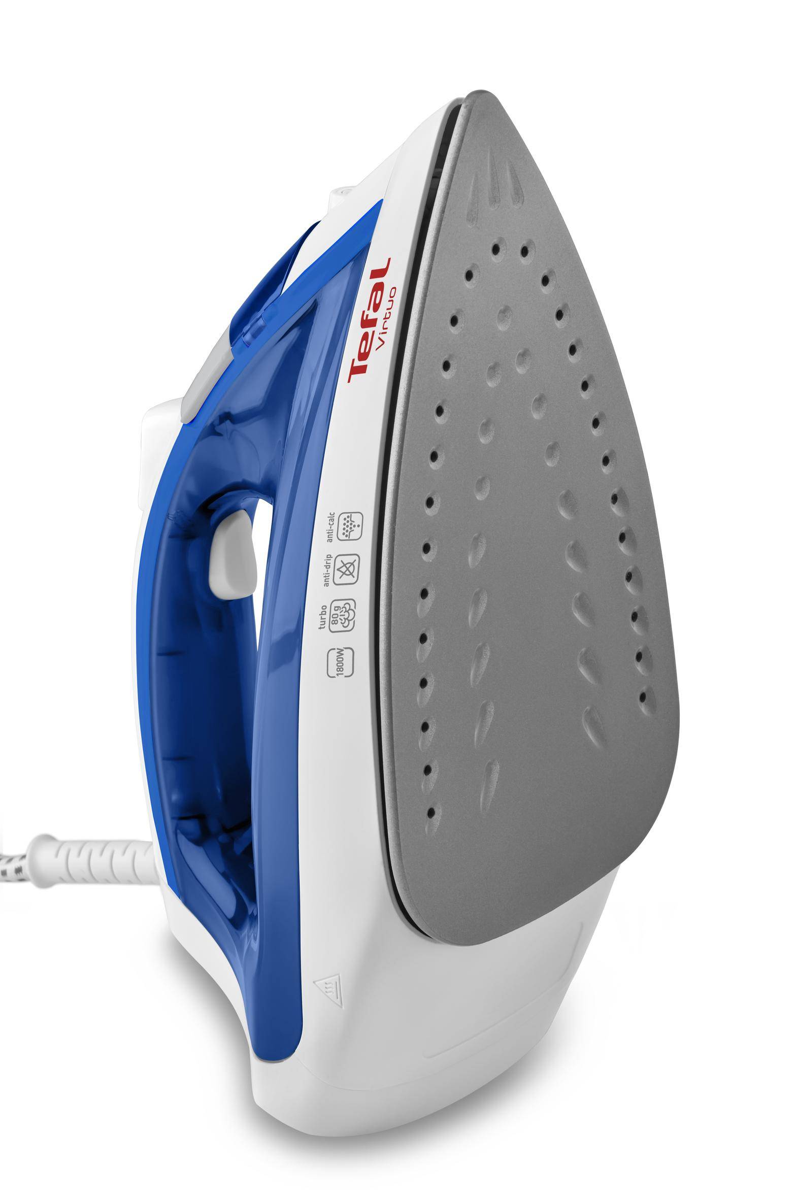 Tefal Virtuo FV1711, Dampfbügeleisen, Duriliumsohle, 1,9 m, 80 g/min, Violett, Weiß, 24 g/min